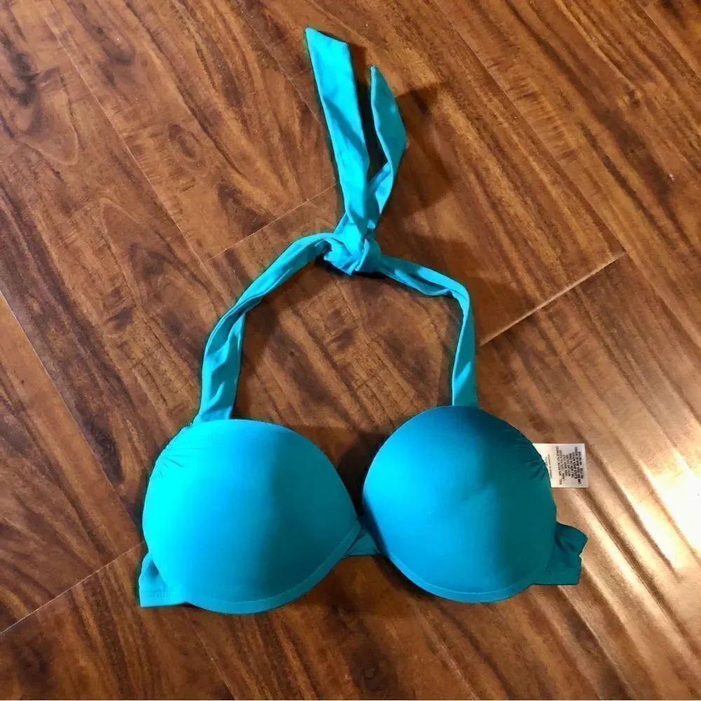 Mossimo Turquoise Bikini Push-up Swim Top Size Small